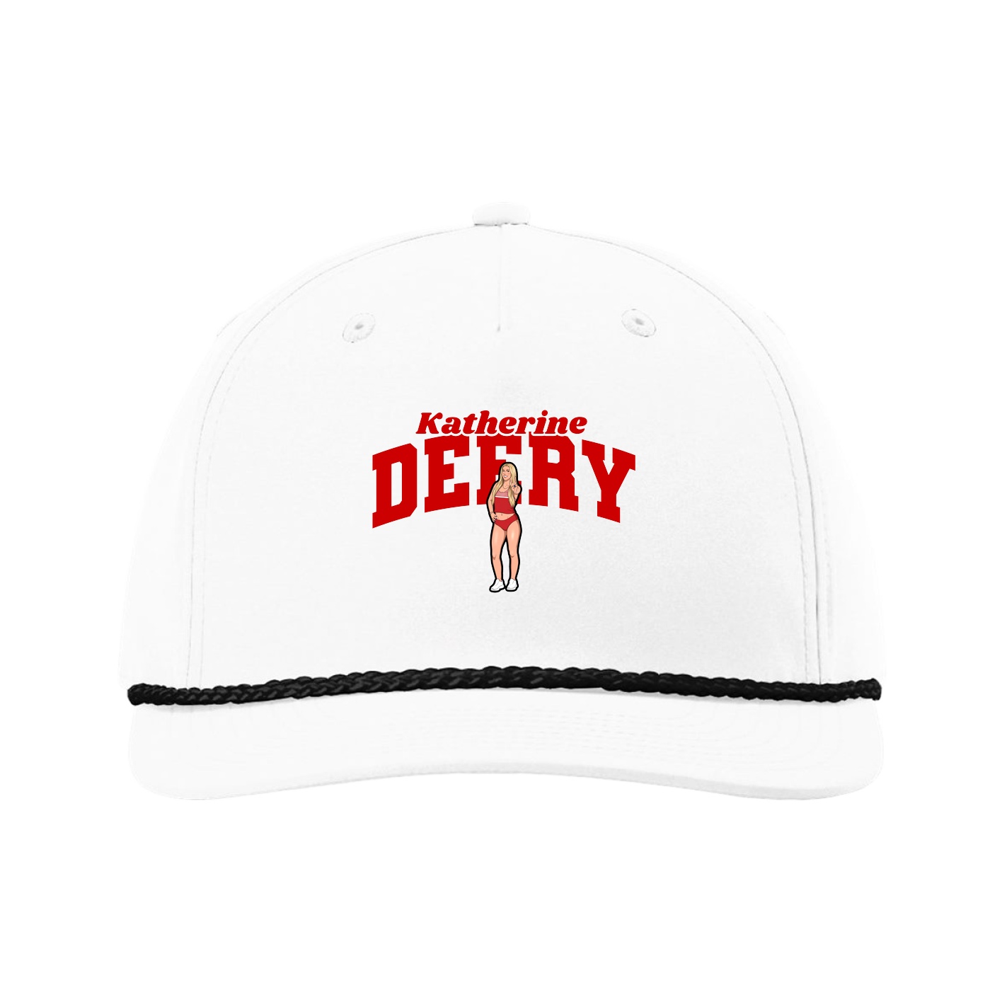 Five-Panel Classic Rope Cap — Signature Arch in White