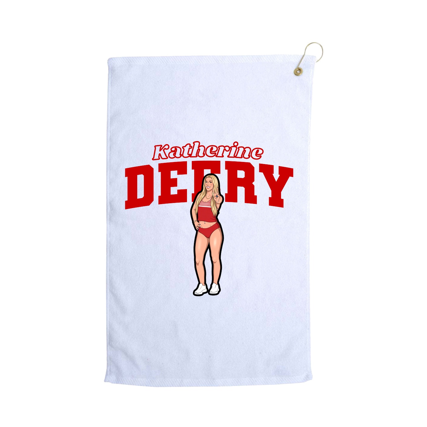 Golf Towel — Name Arch in White