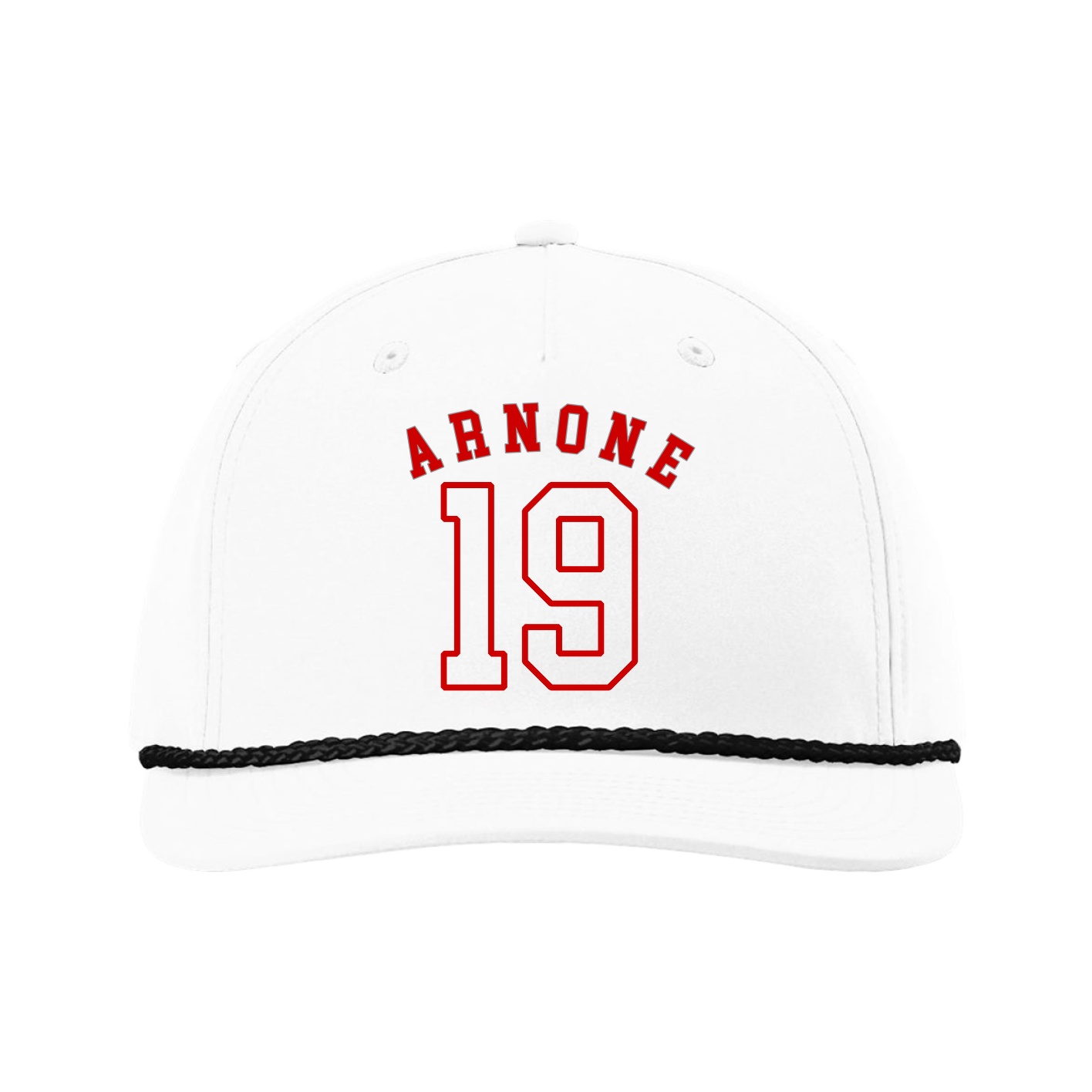 Five-Panel Classic Rope Cap — Shirsey Arch in White