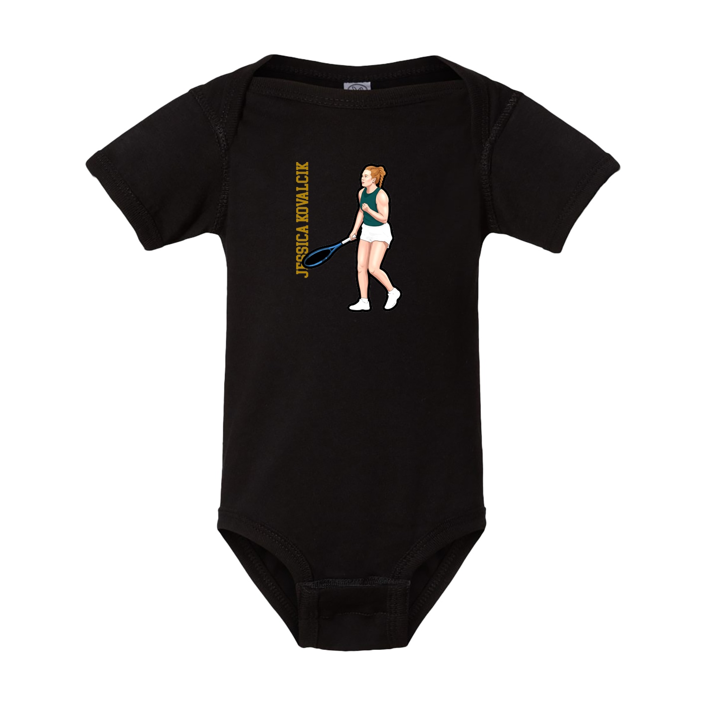 Baby Onesie — Name Vertical in Black