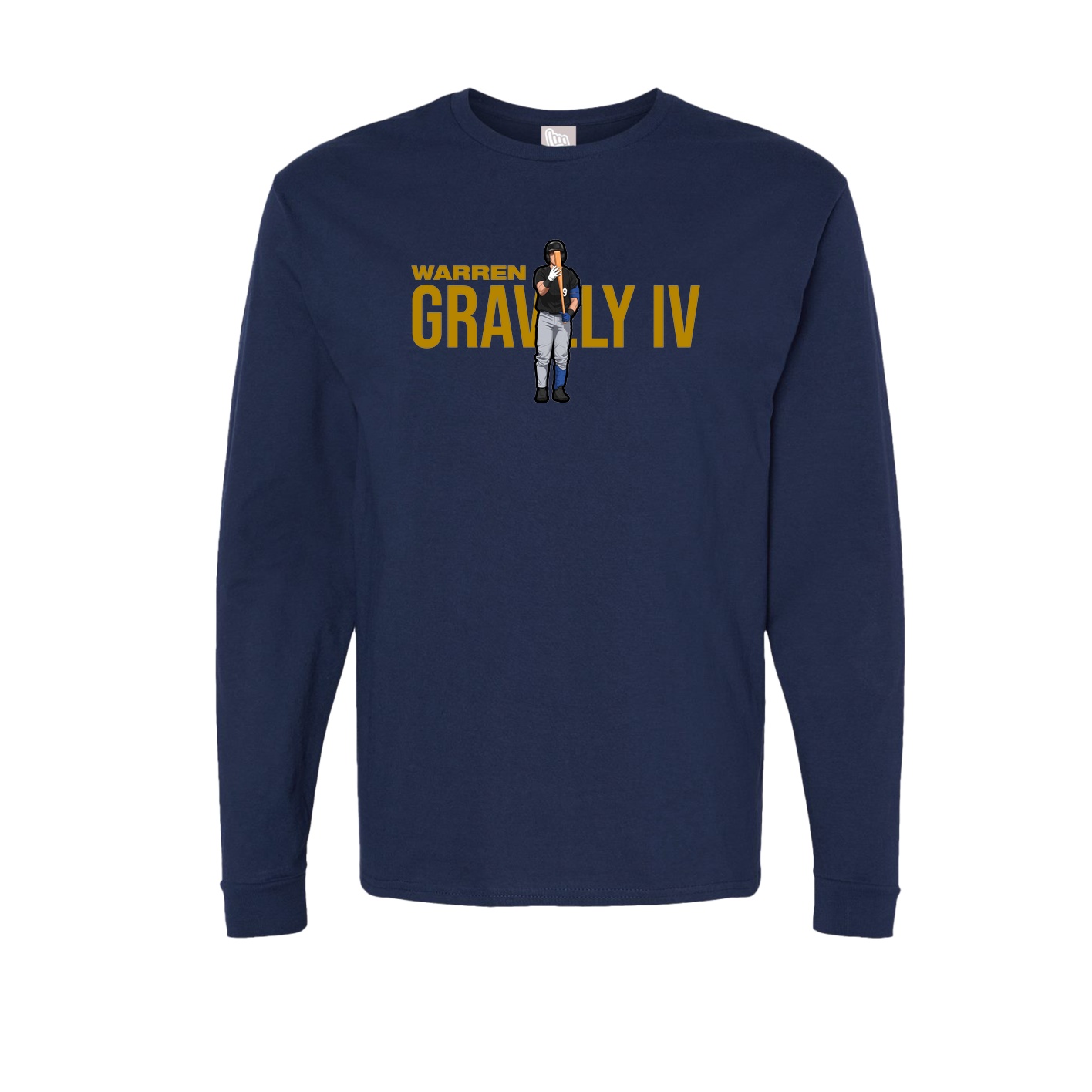 Long Sleeve Tee — Player Name in Navy
