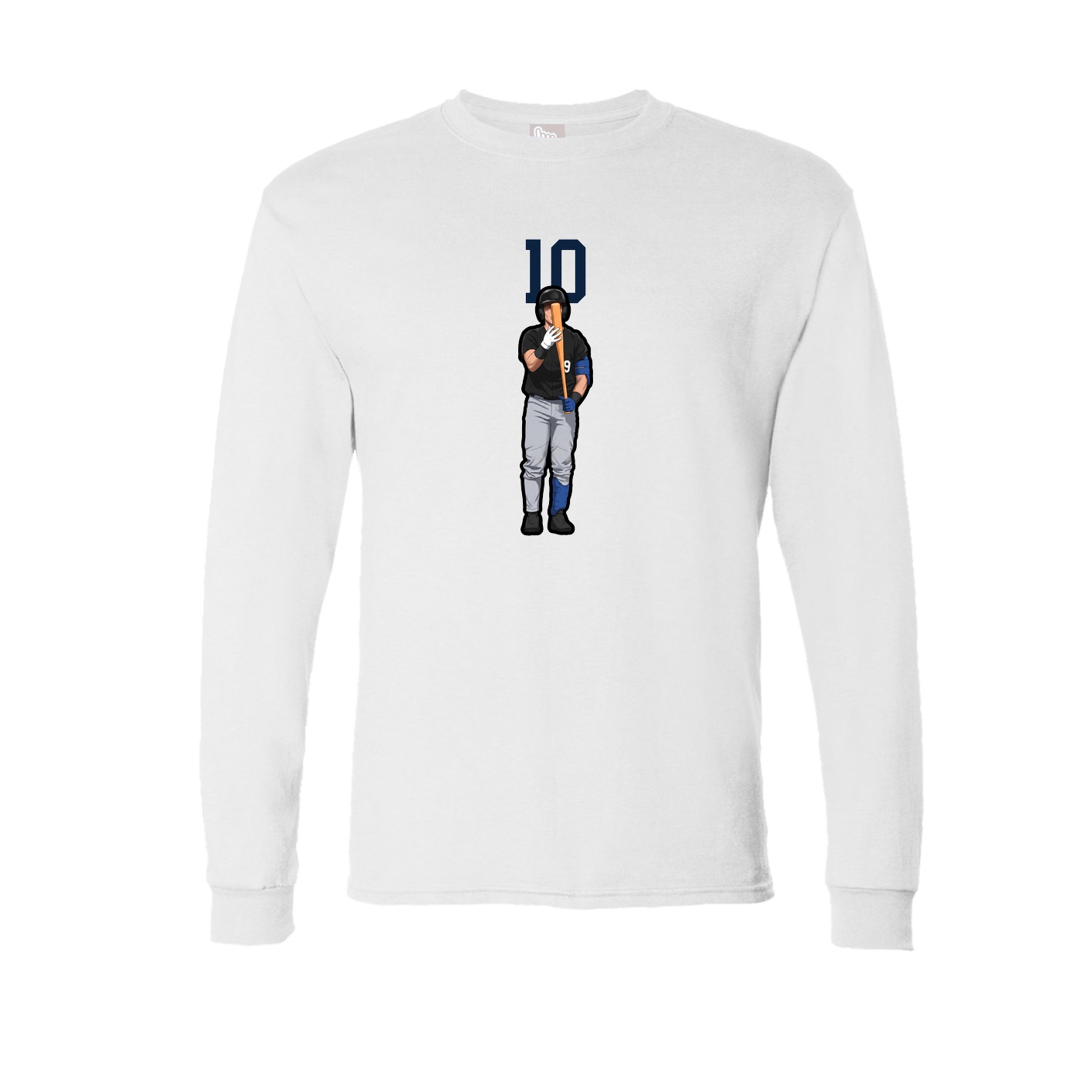 Long Sleeve Tee — Number Top in White