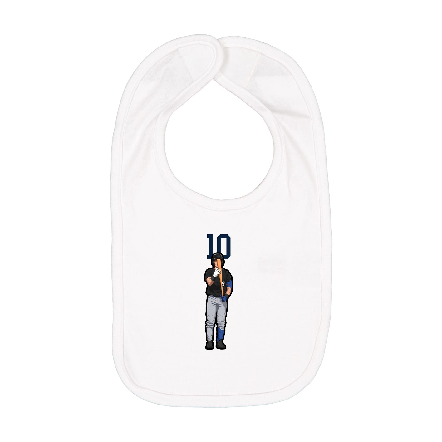Infant Bib — Number Top in White