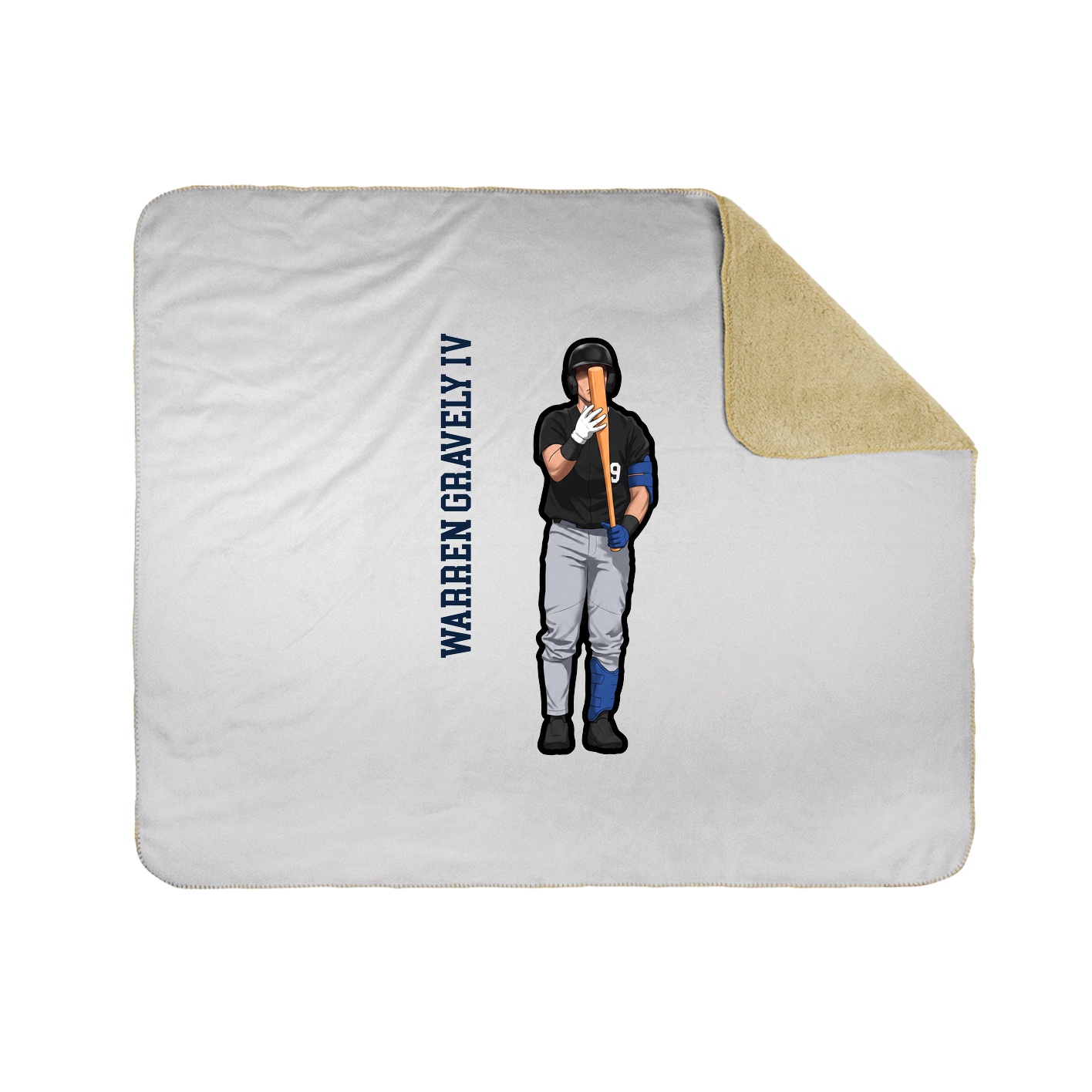 Throw Blanket — Name Vertical in White