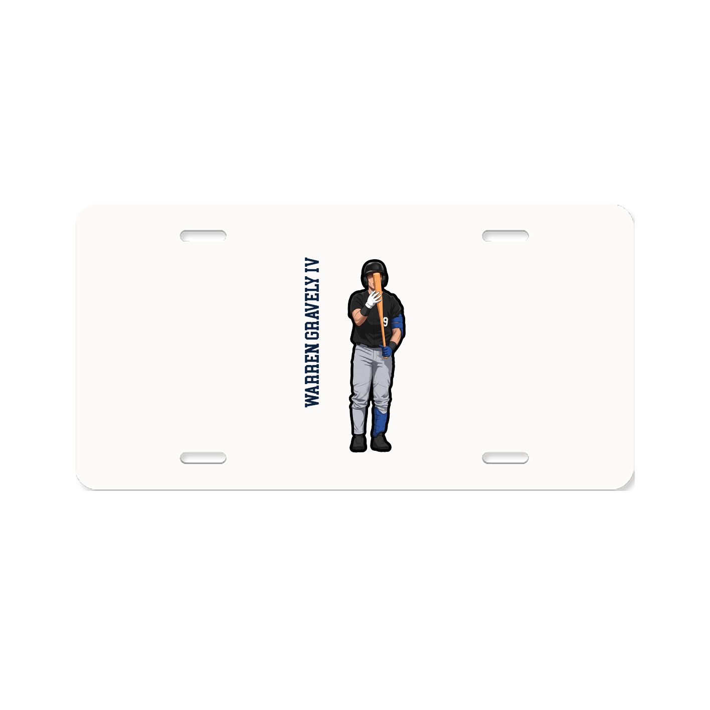 License Plate — Name Vertical in Classic
