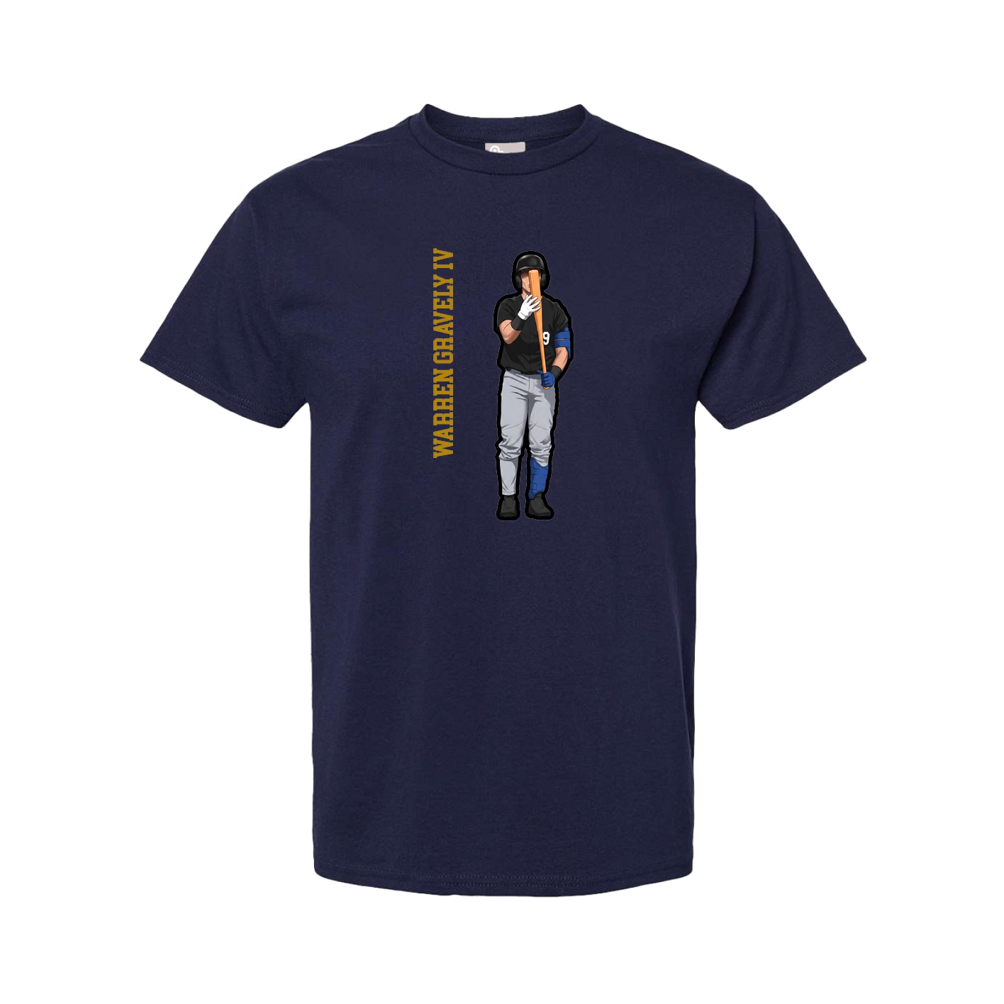 Tee — Name Vertical in Navy