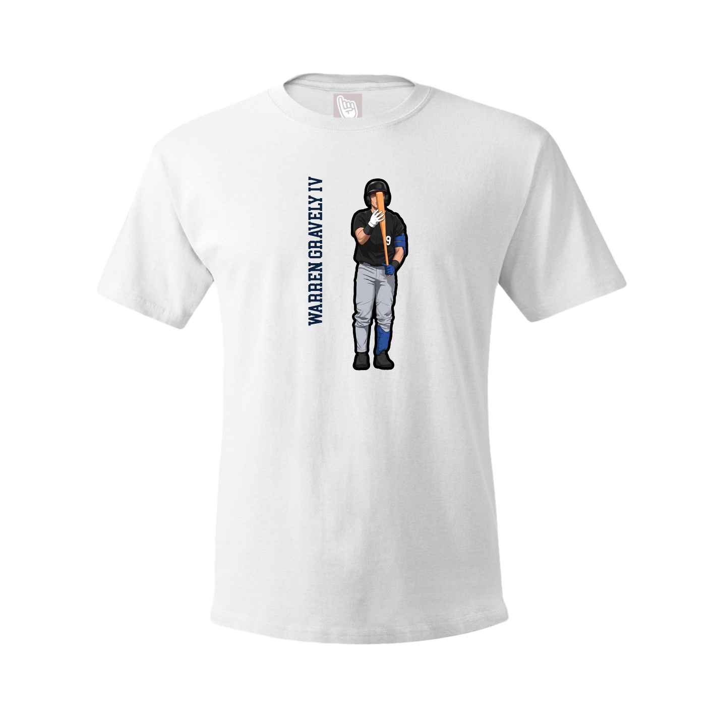 Youth Tee — Name Vertical in White