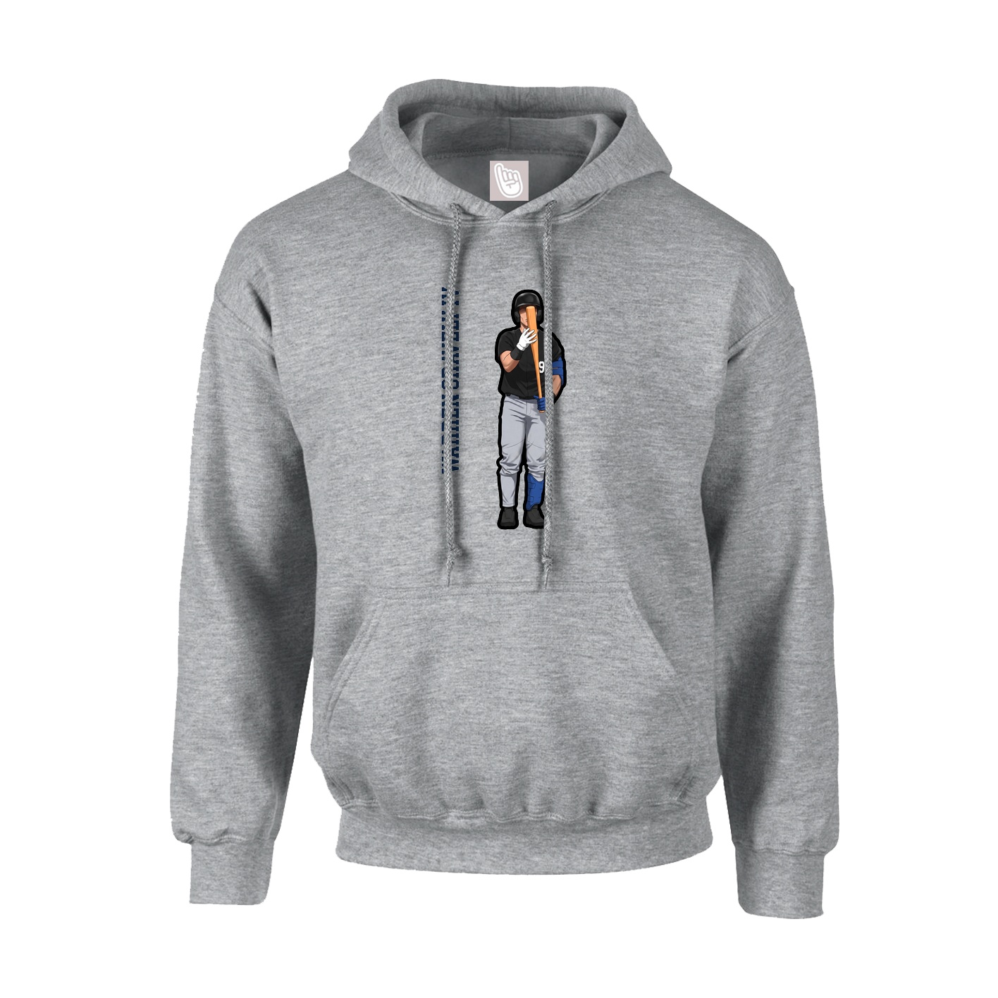 Youth Hoodie — Name Vertical in Grey
