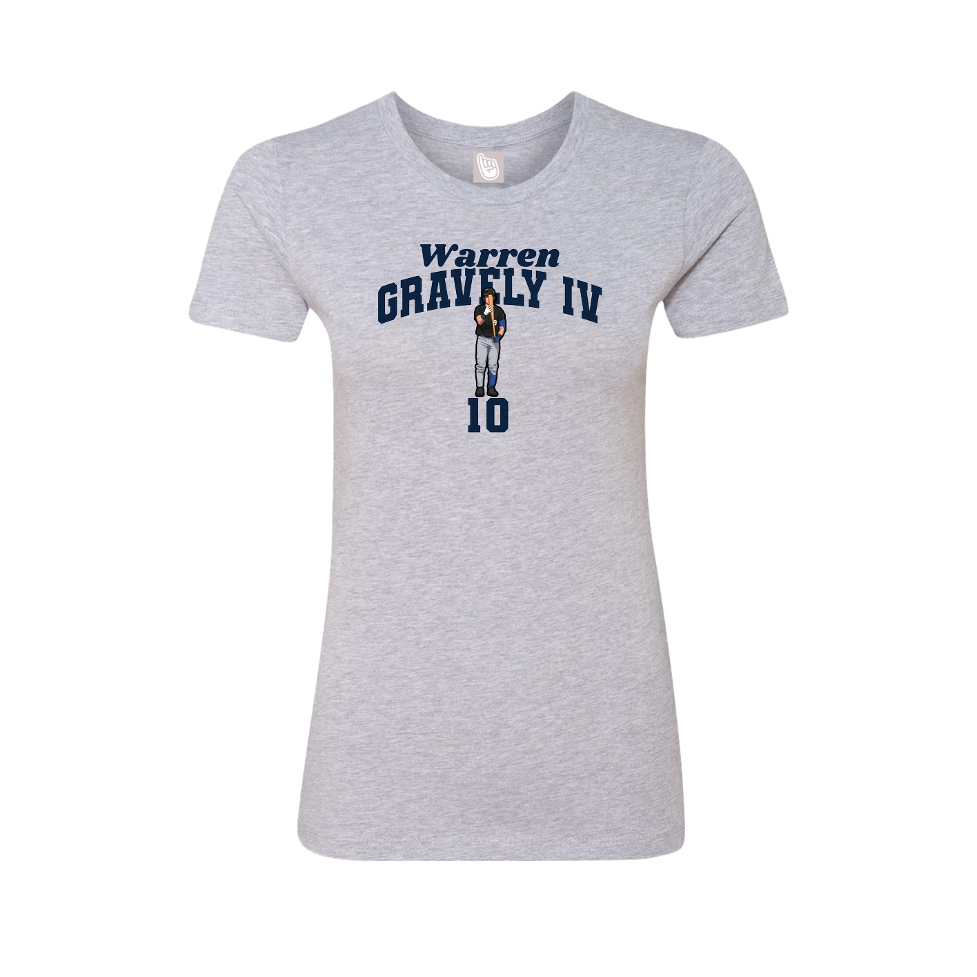 Fitted Women's Tee — Signature Arch in Grey