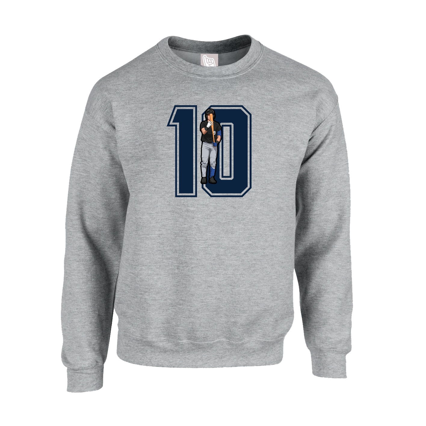 Fleece Crew — Number in Grey