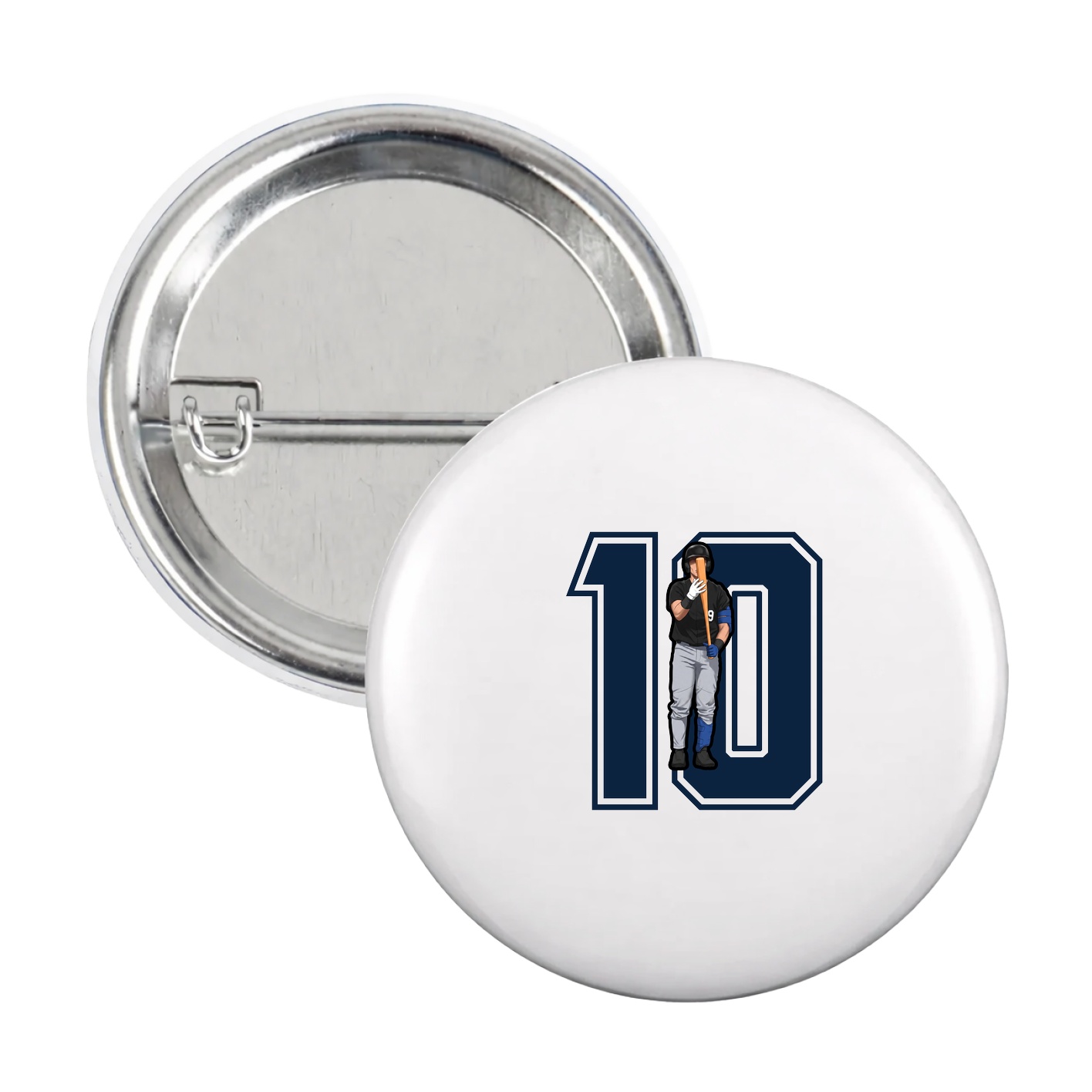 Game Day Button — Number in White