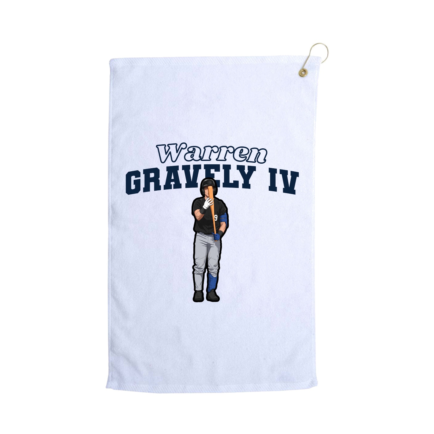 Golf Towel — Name Arch in White