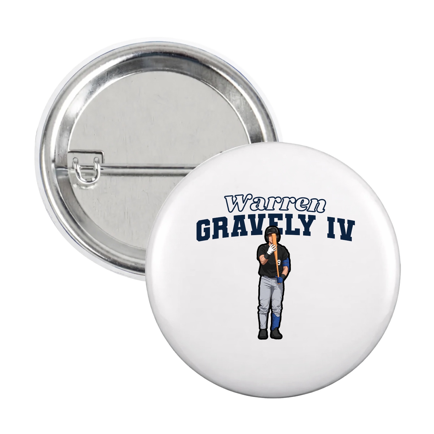 Game Day Button — Name Arch in White