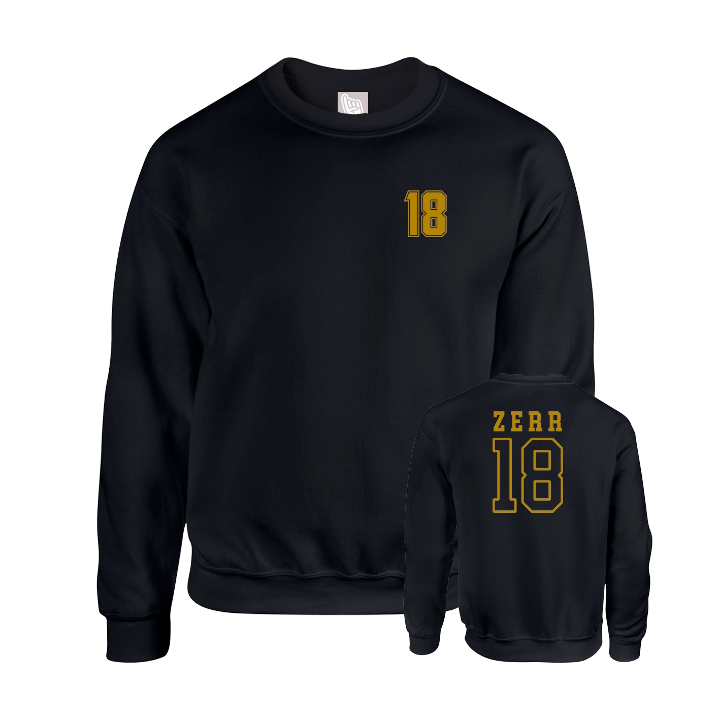 Fleece Crew — Chest Back in Black
