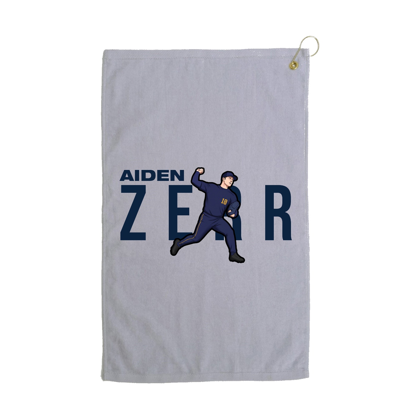 Golf Towel — Player Name in Grey