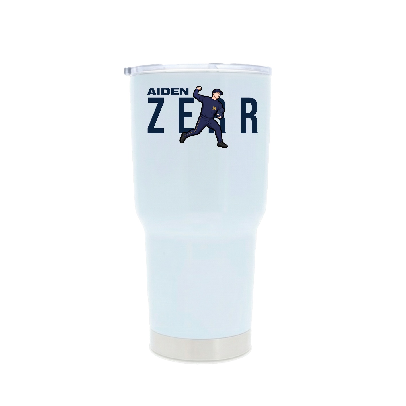 30oz Stainless Steel Tumbler — Player Name in White