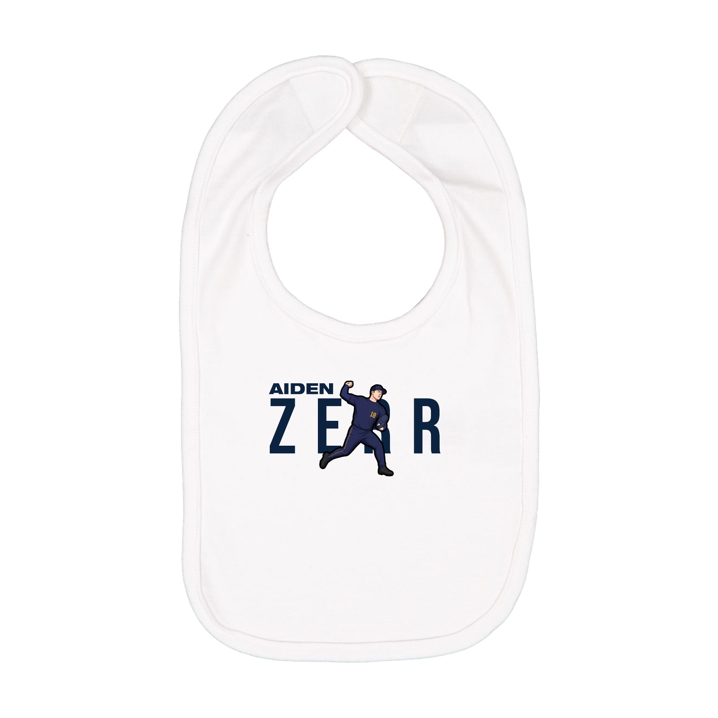 Infant Bib — Player Name in White