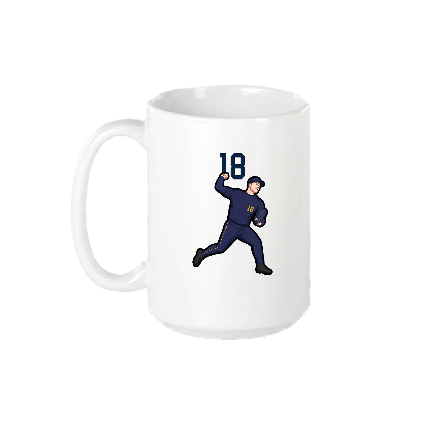15oz Coffee Mug — Number Top in White