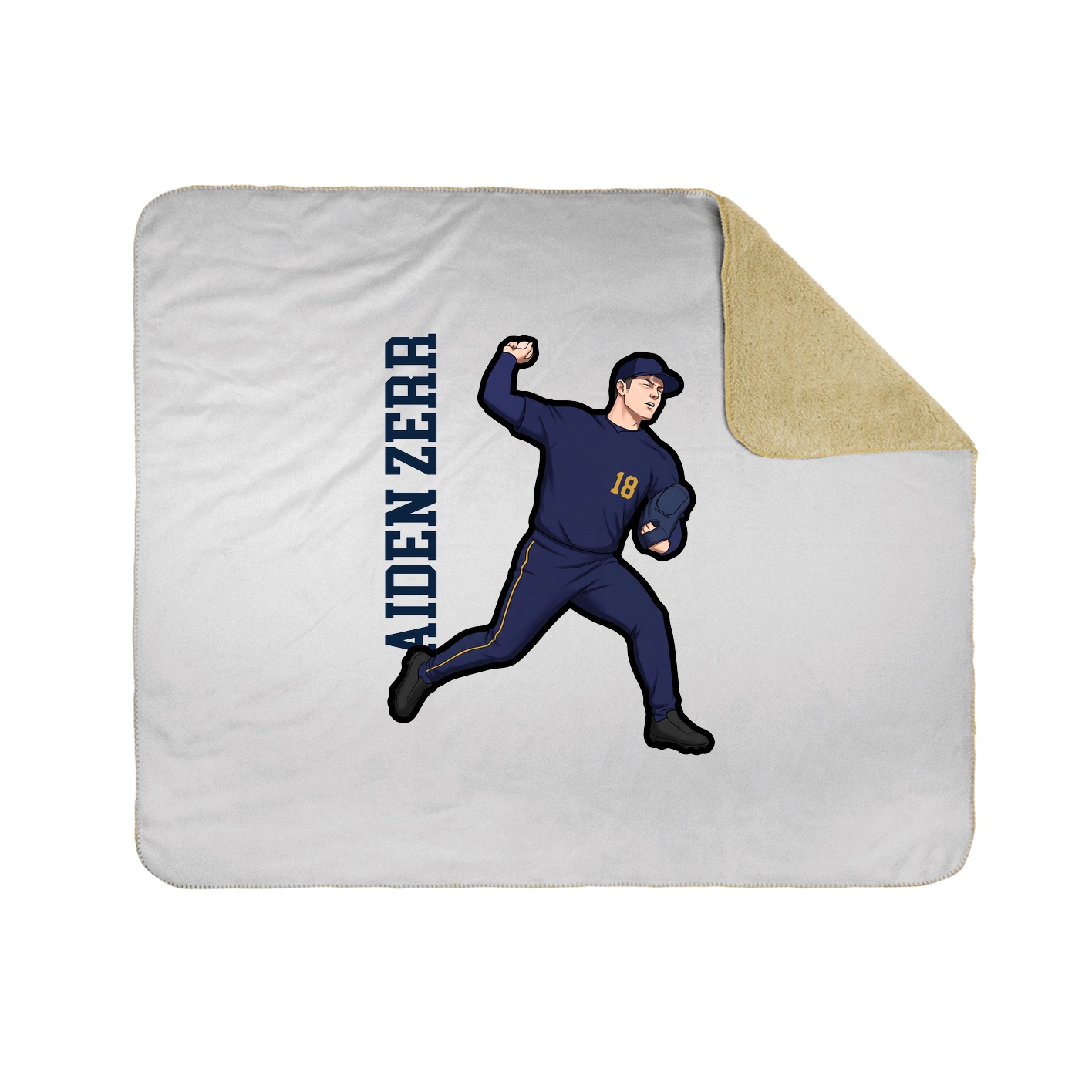 Throw Blanket — Name Vertical in White