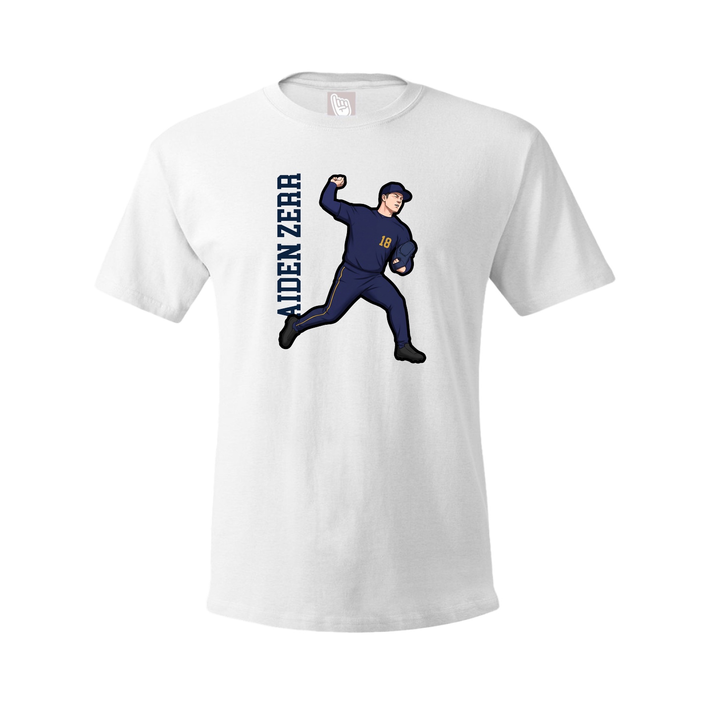 Tee — Name Vertical in White