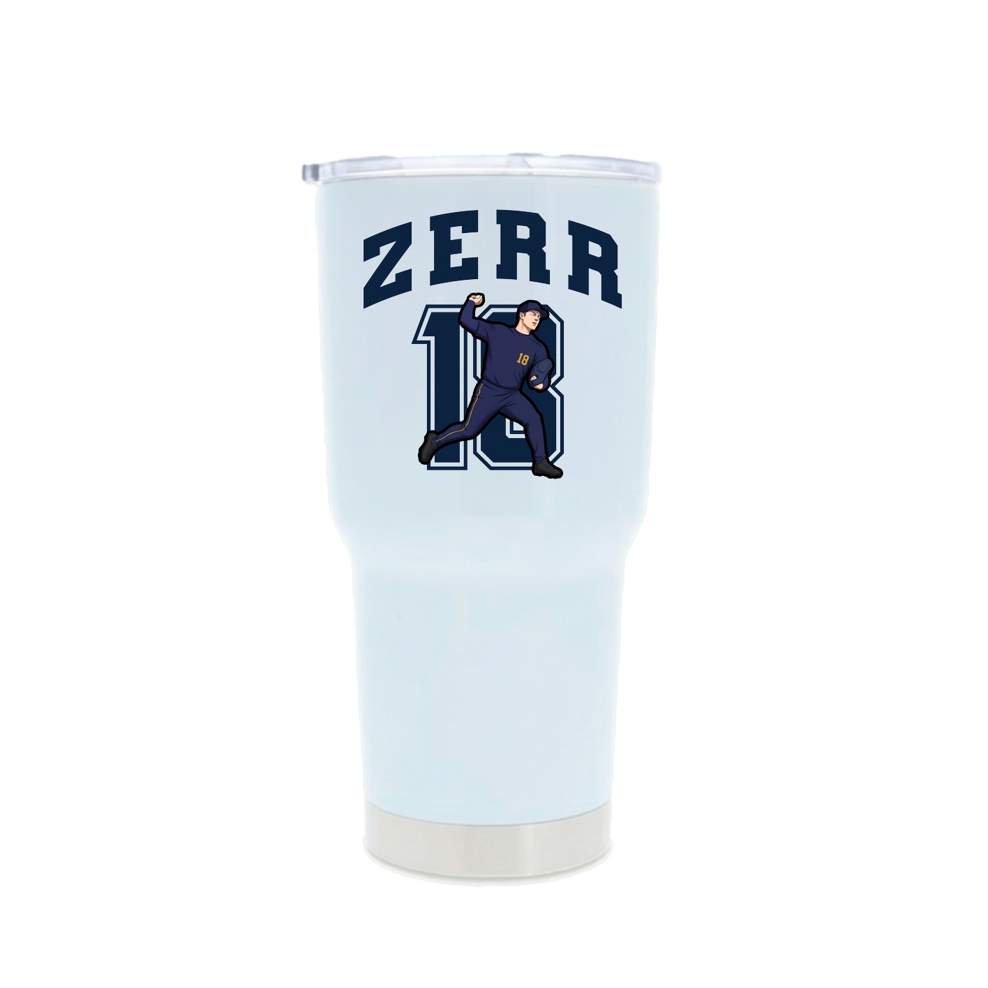 30oz Stainless Steel Tumbler — Number in White