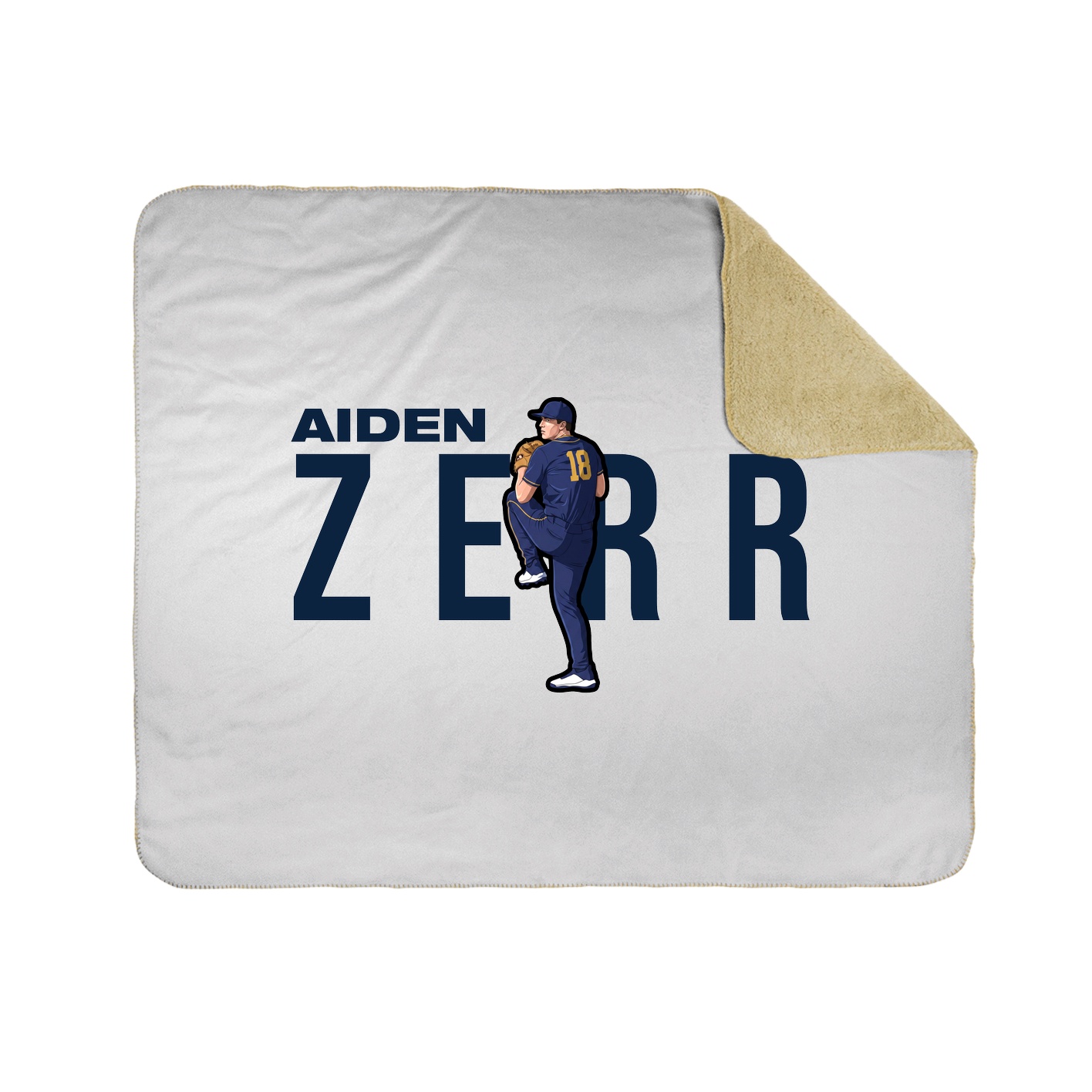 Throw Blanket — Player Name in White