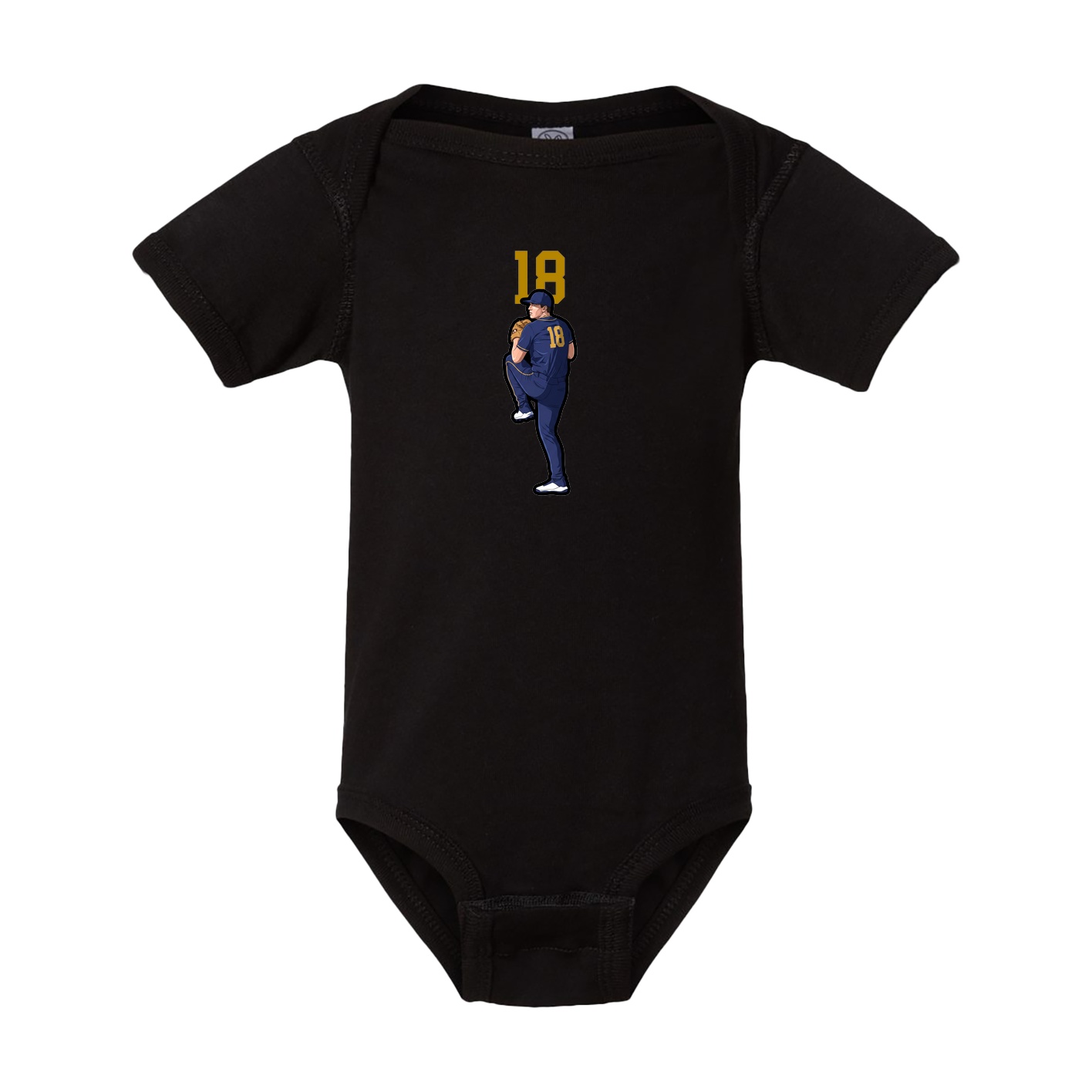 Baby Onesie — Number Top in Black