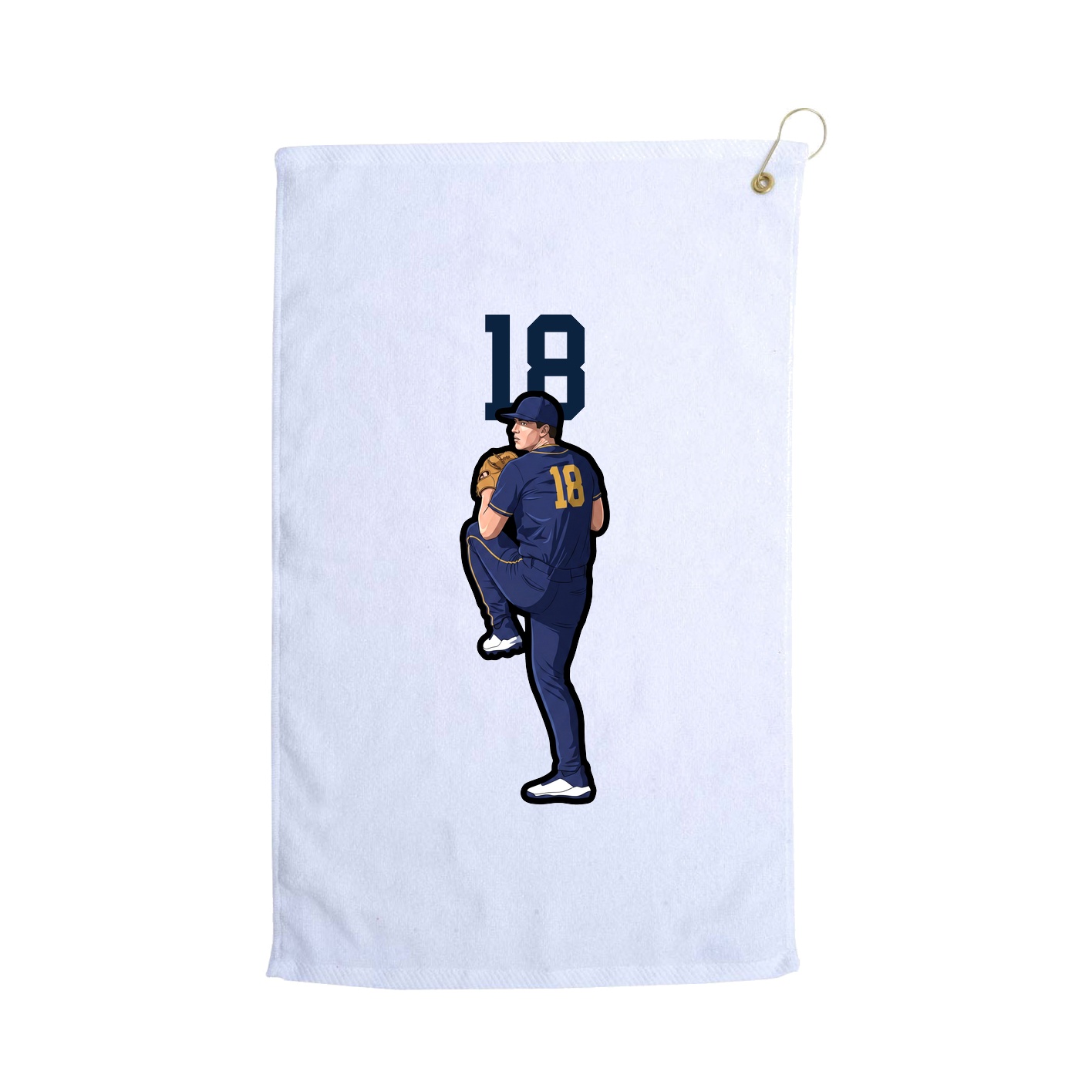 Golf Towel — Number Top in White