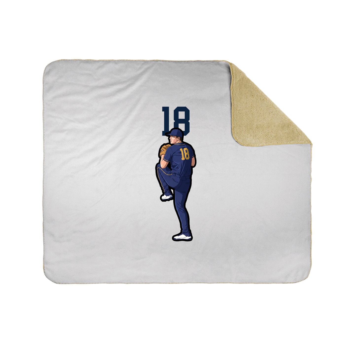 Throw Blanket — Number Top in White