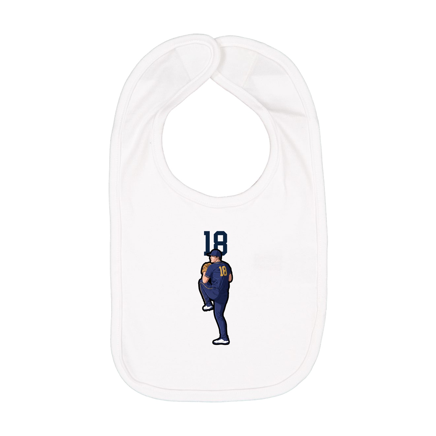 Infant Bib — Number Top in White