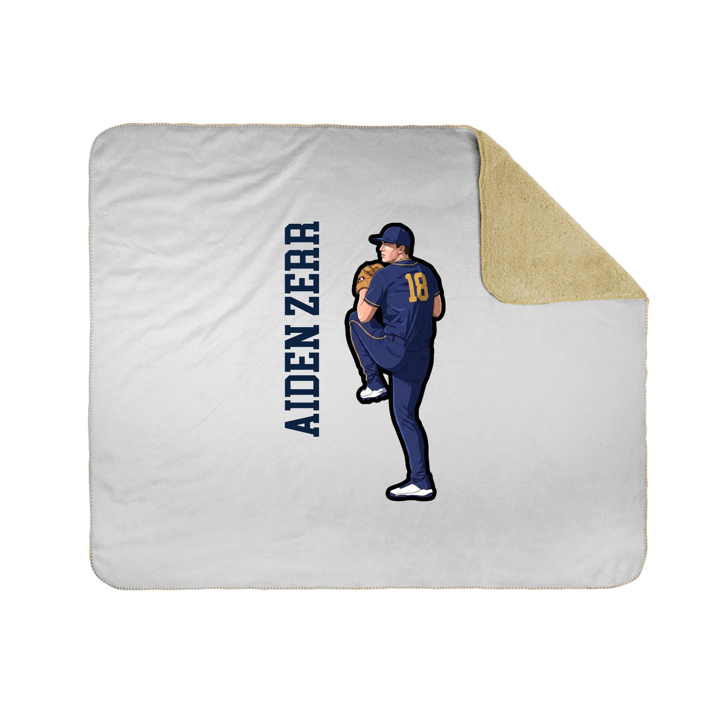 Throw Blanket — Name Vertical in White