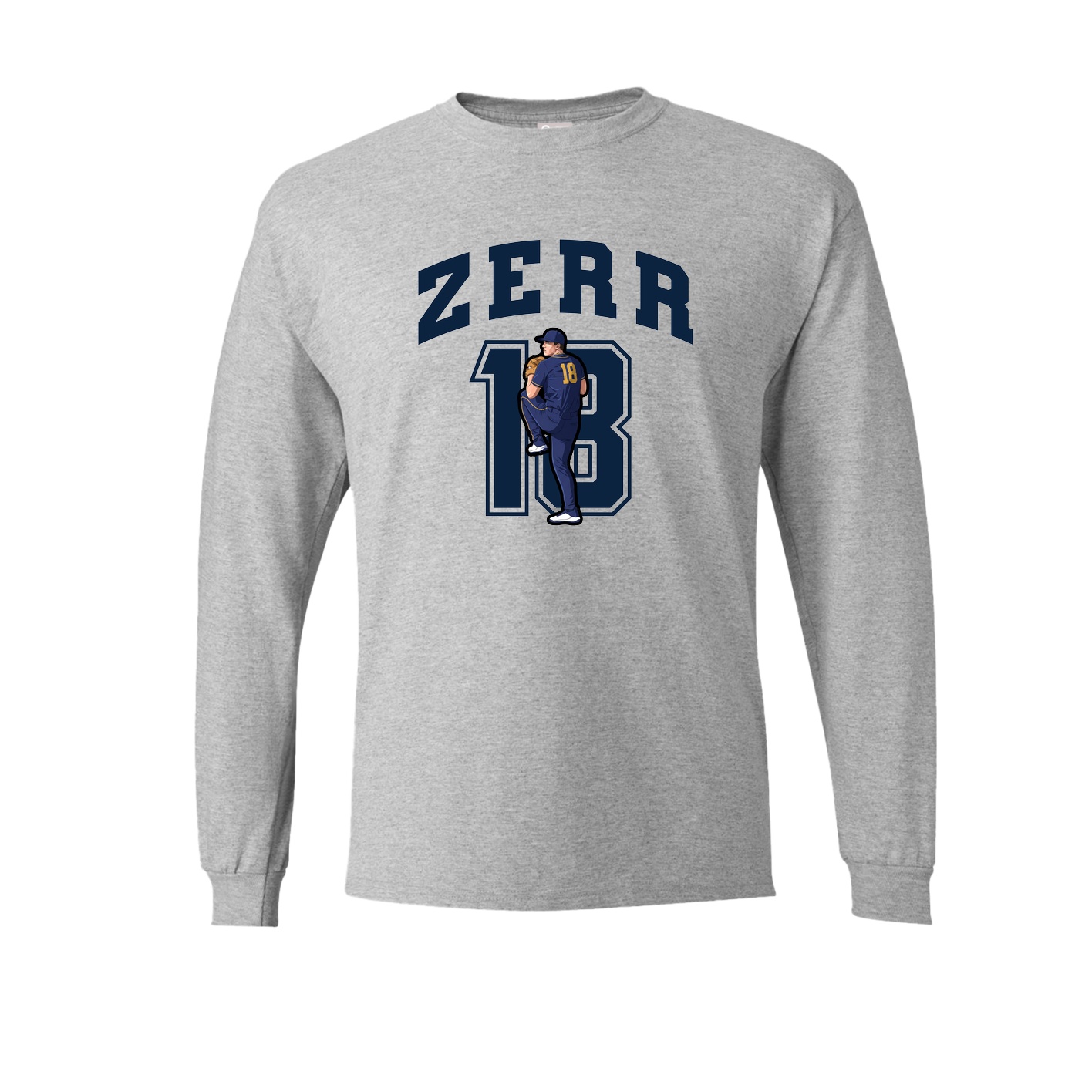 Long Sleeve Tee — Number in Grey