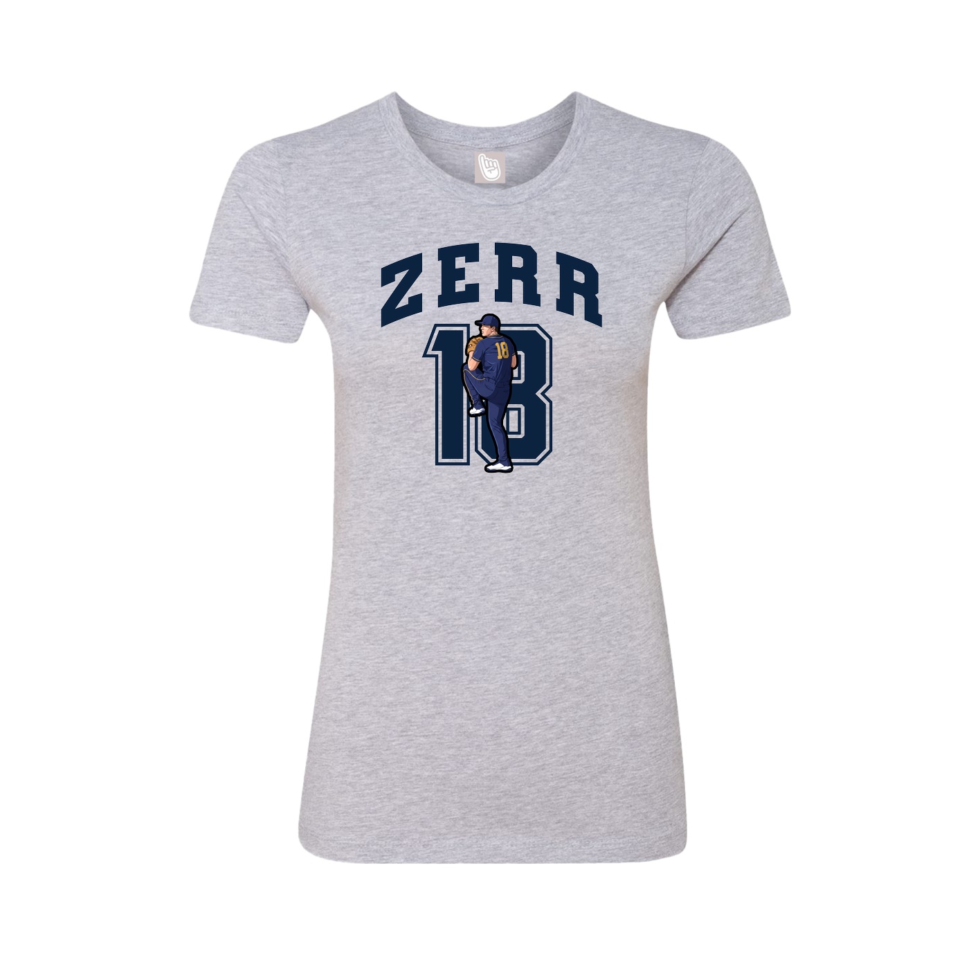 Fitted Women's Tee — Number in Grey
