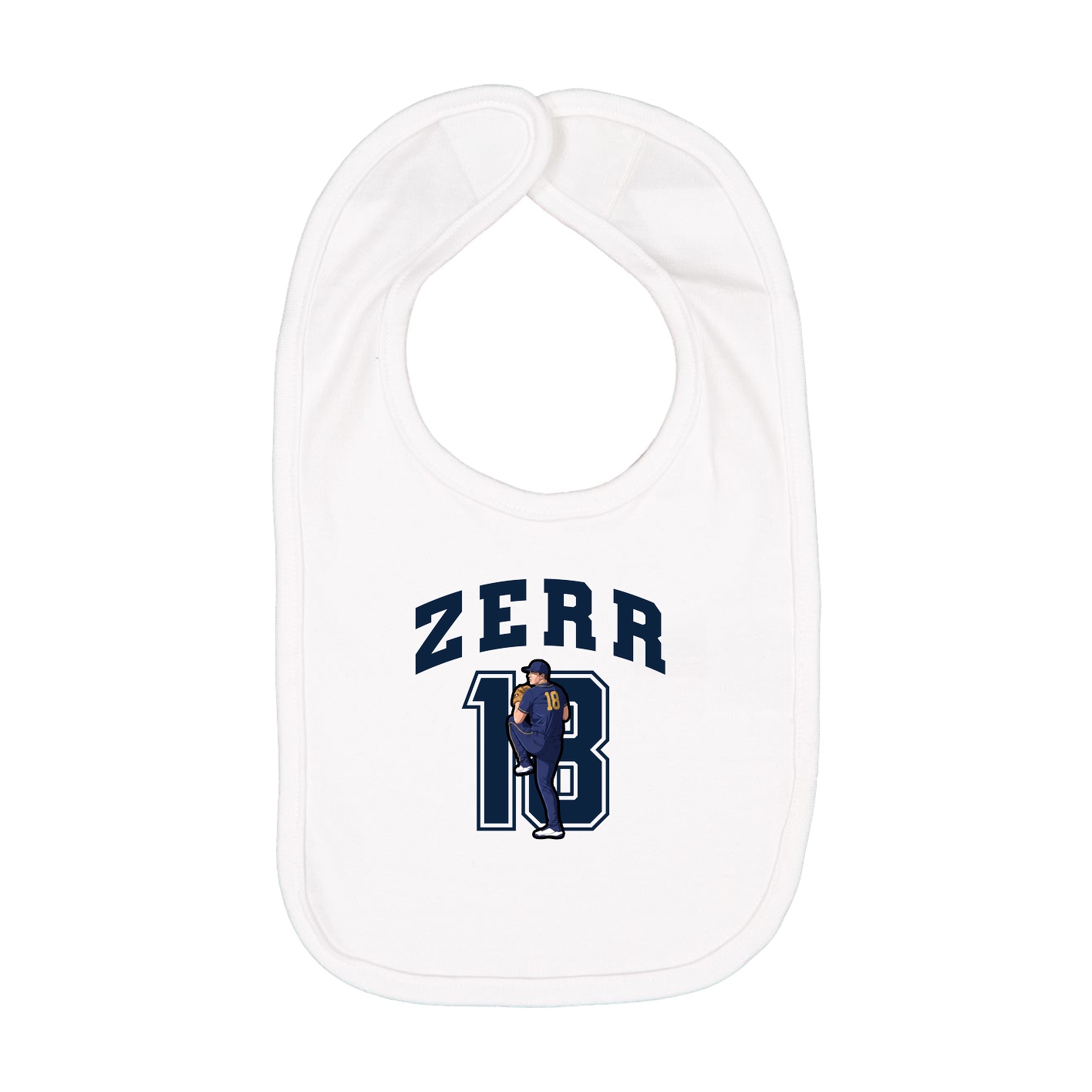 Infant Bib — Number in White
