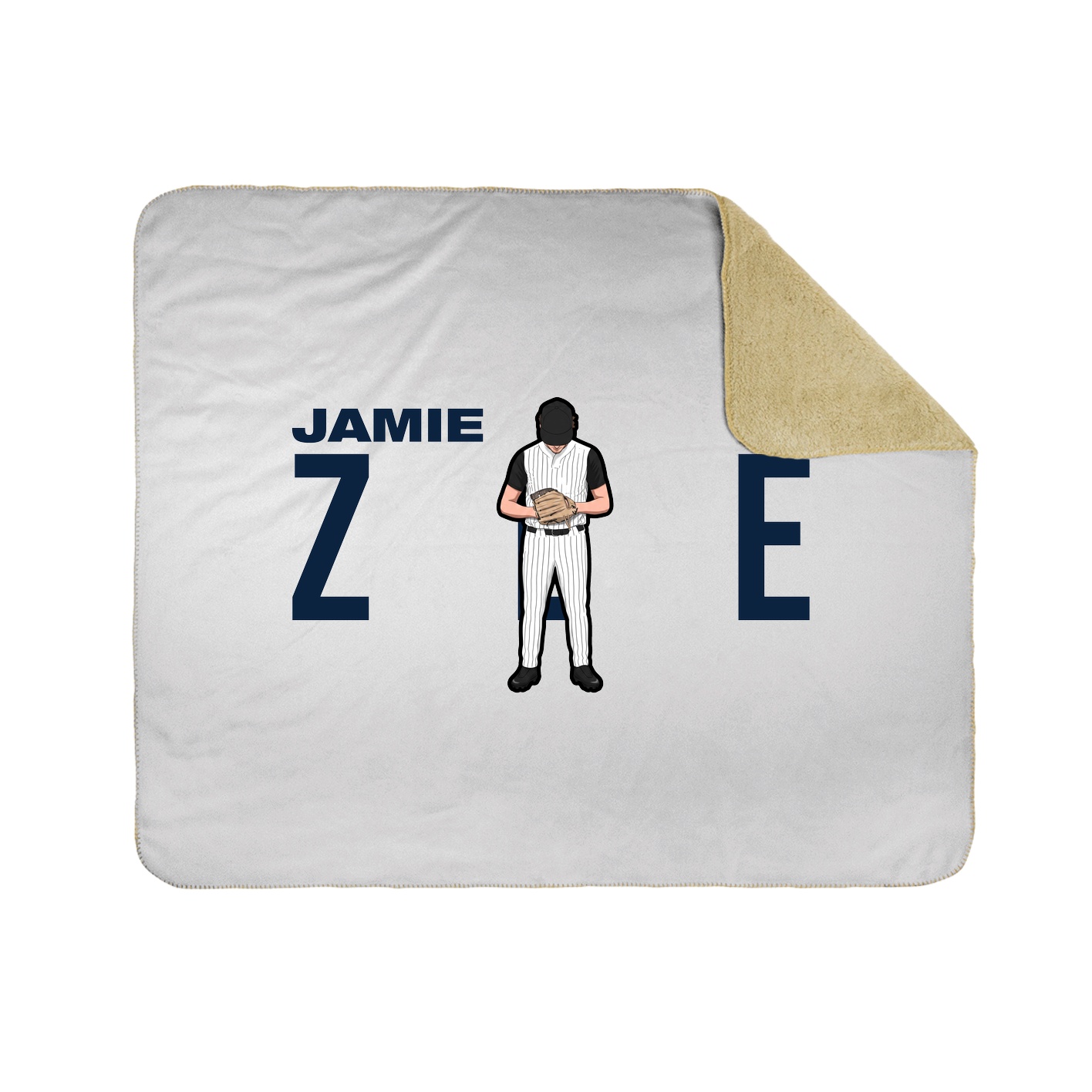 Throw Blanket — Player Name in White
