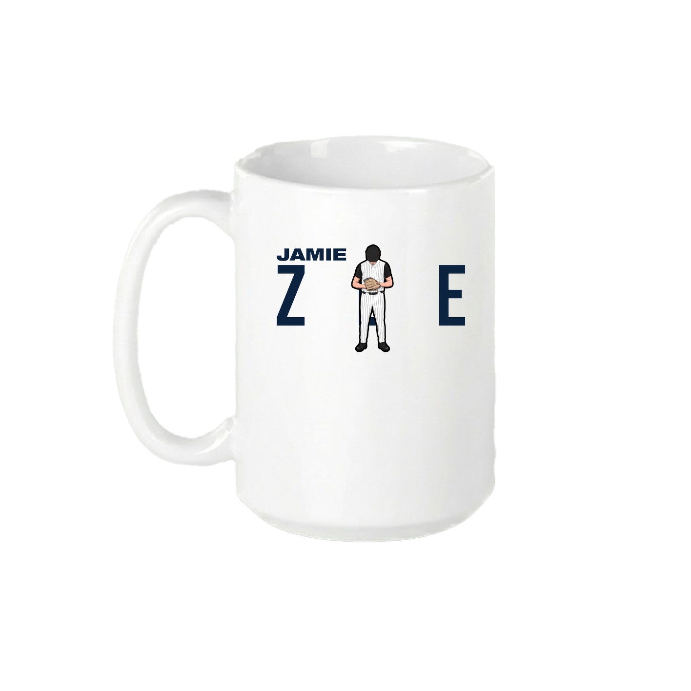 15oz Coffee Mug — Player Name in White