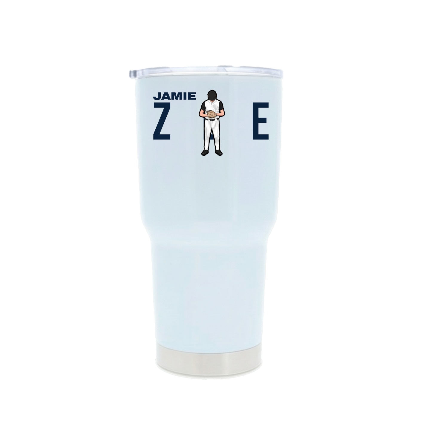 30oz Stainless Steel Tumbler — Player Name in White