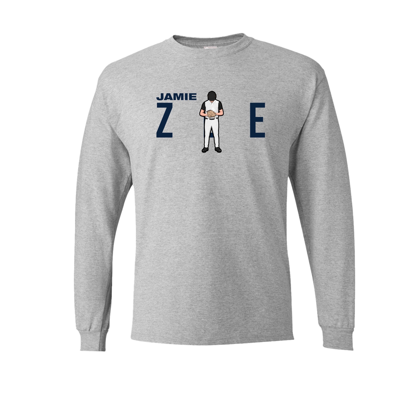 Long Sleeve Tee — Player Name in Grey