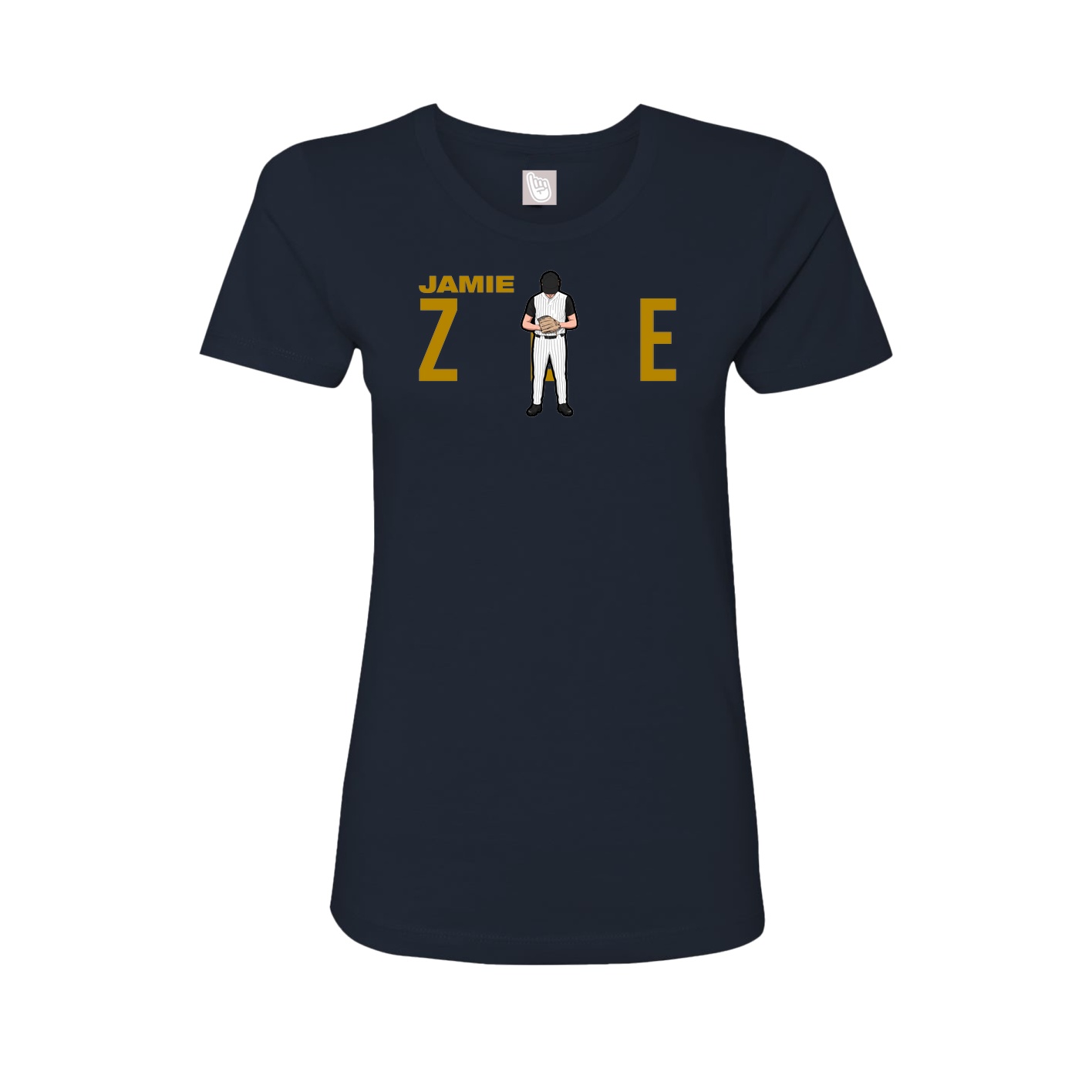 Fitted Women's Tee — Player Name in Navy