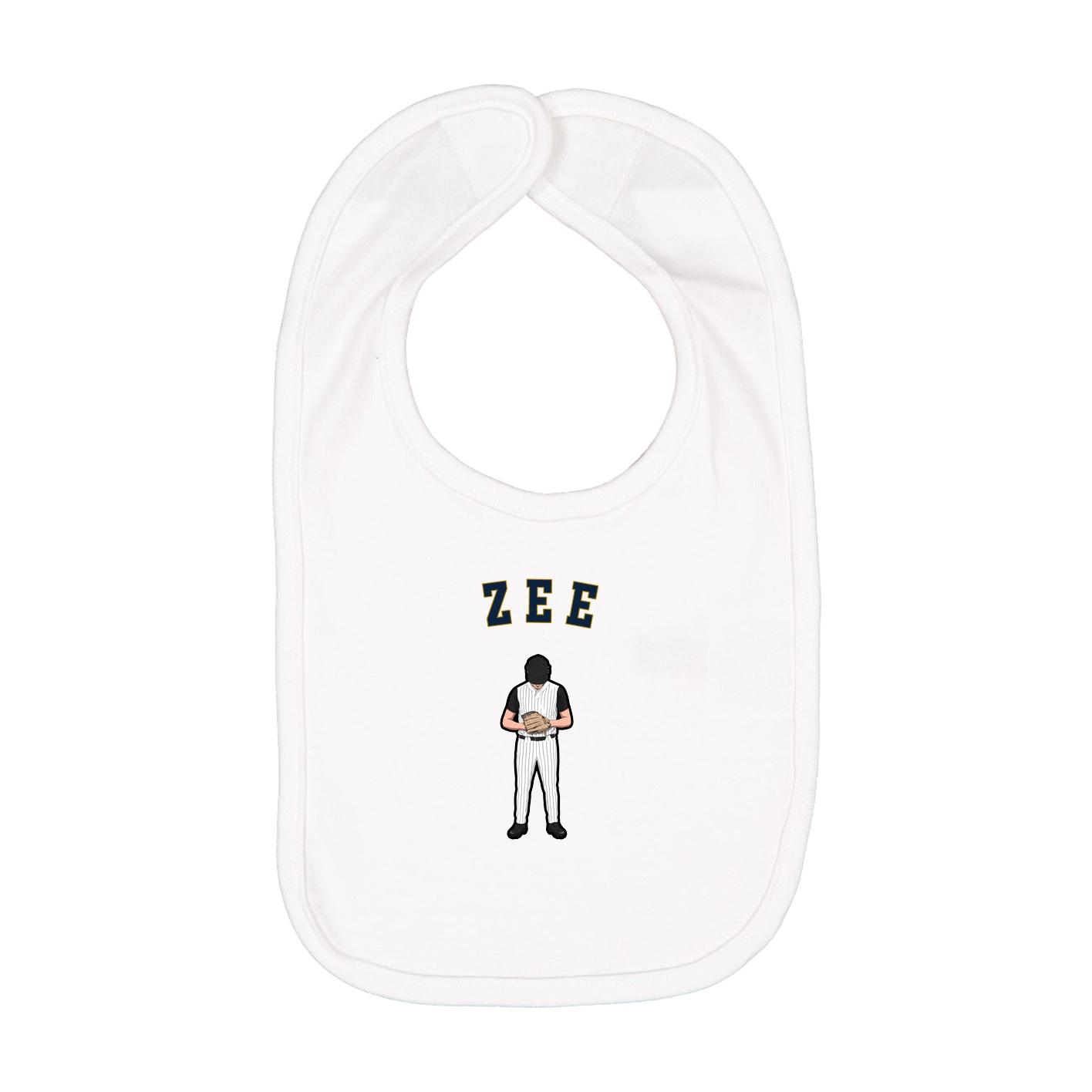 Infant Bib — Shirsey Arch in White