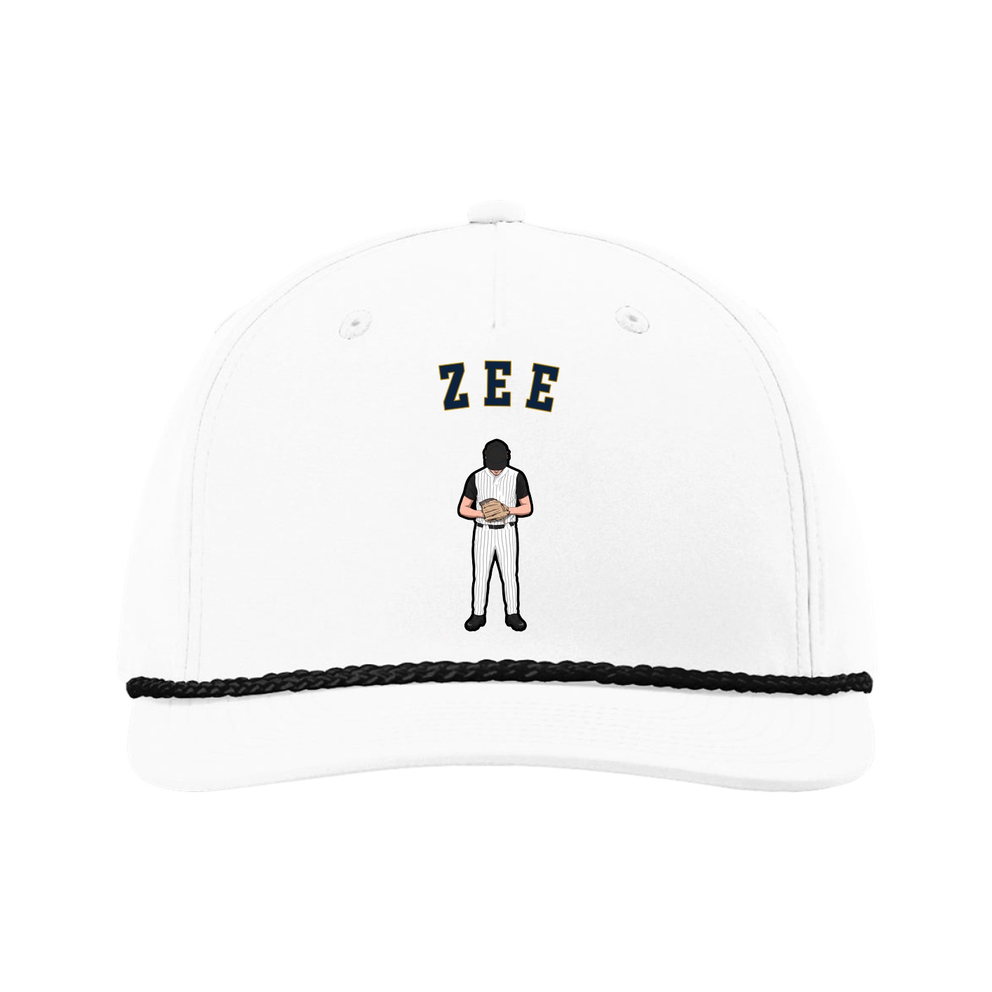 Five-Panel Classic Rope Cap — Shirsey Arch in White