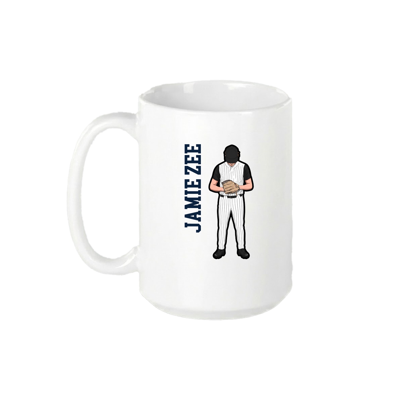 15oz Coffee Mug — Name Vertical in White