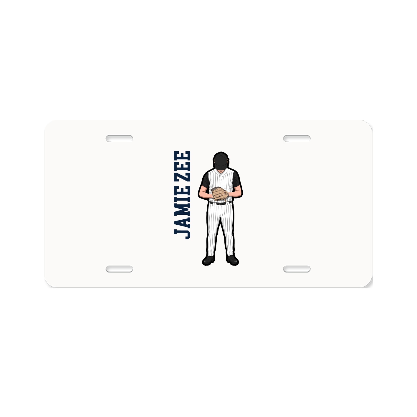 License Plate — Name Vertical in Classic