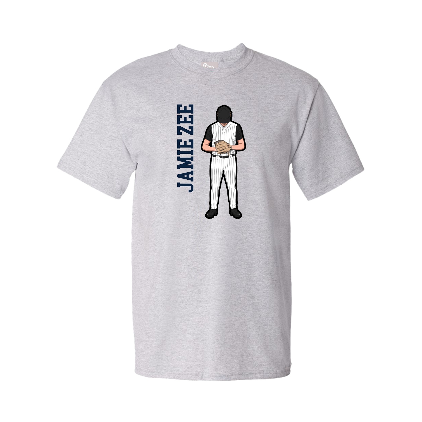 Tee — Name Vertical in Grey