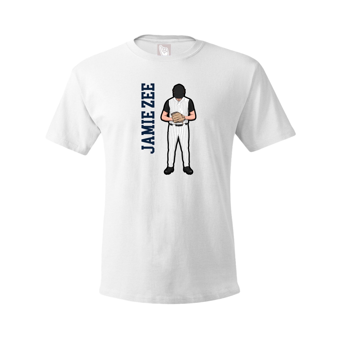 Youth Tee — Name Vertical in White