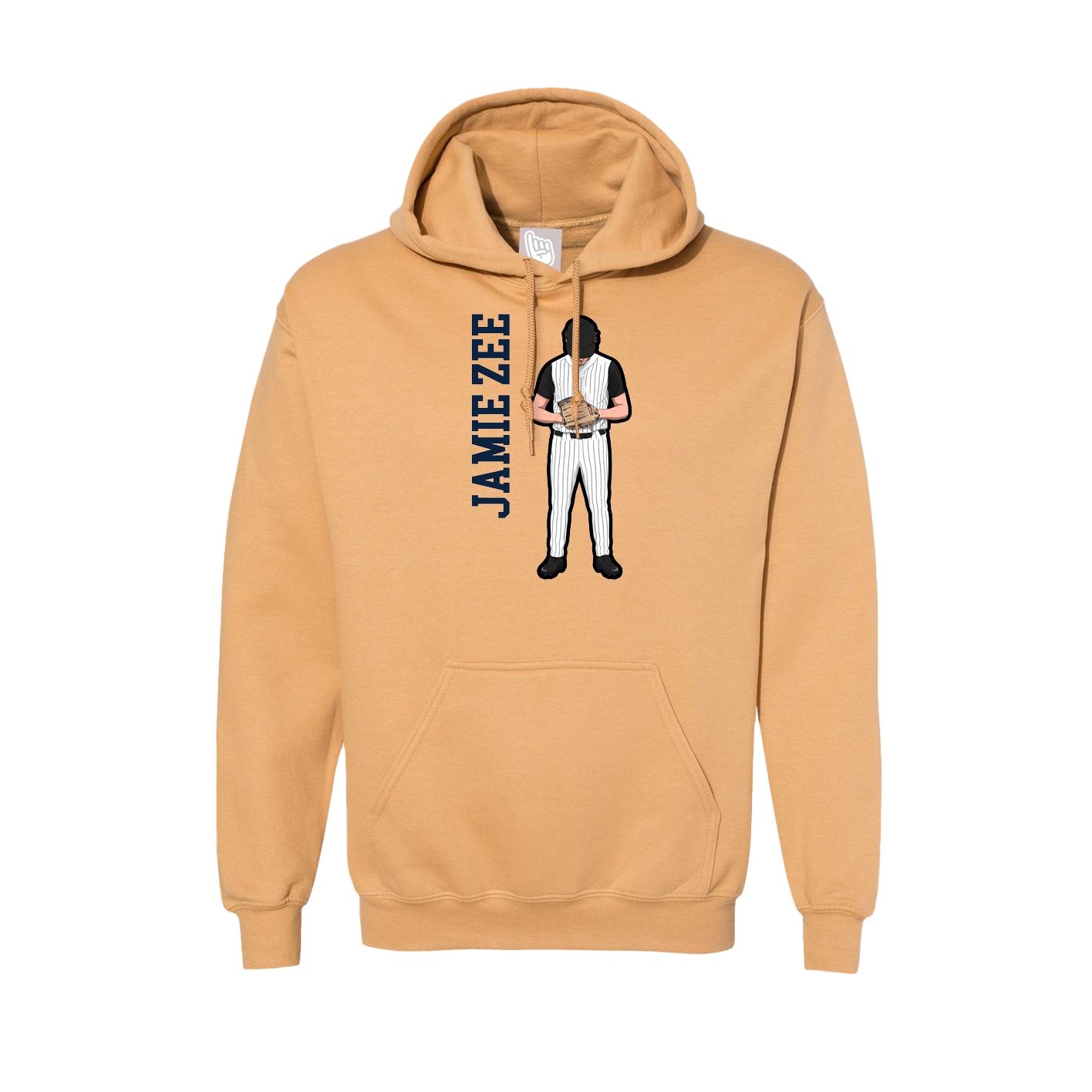 Hoodie — Name Vertical in Vegas Gold