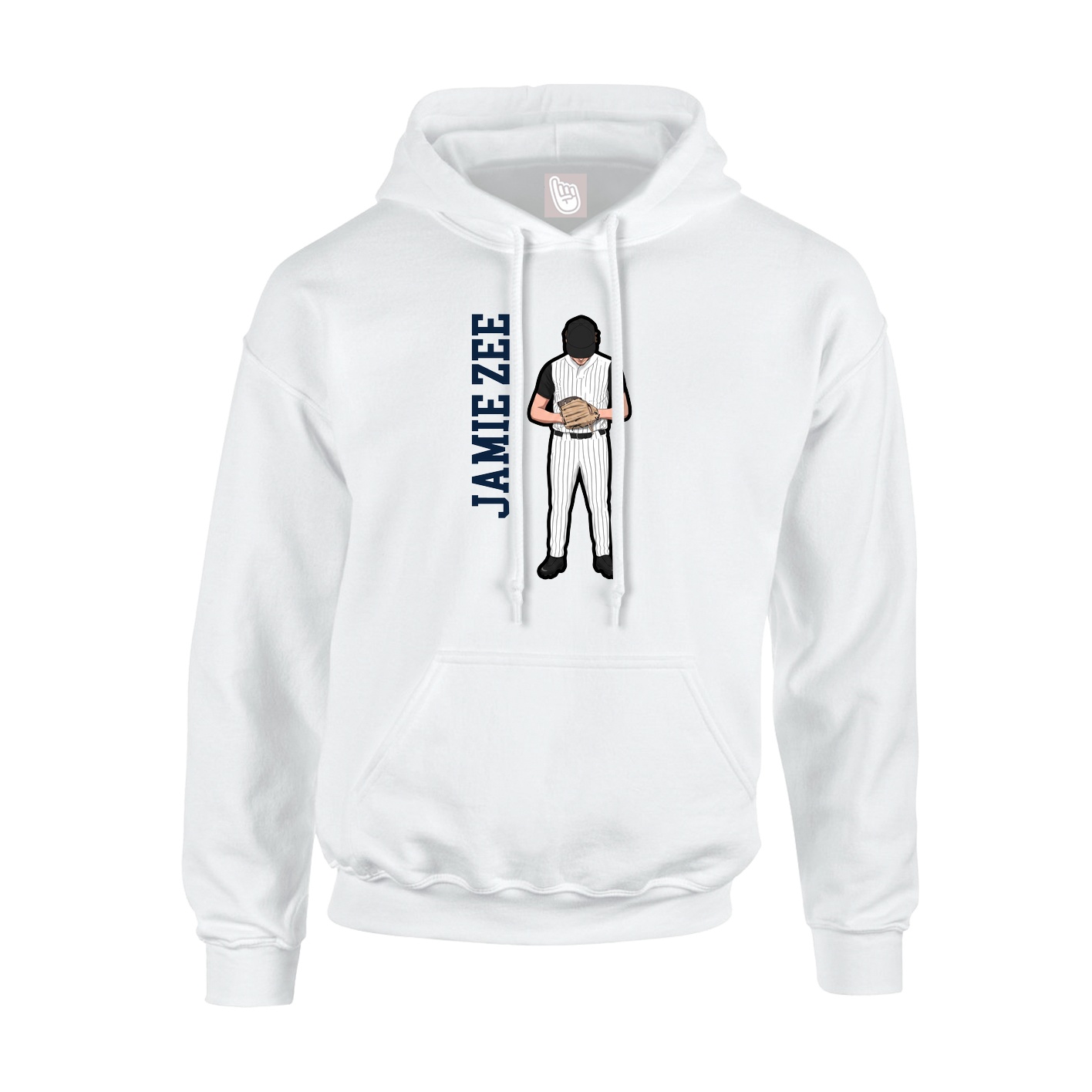 Youth Hoodie — Name Vertical in White
