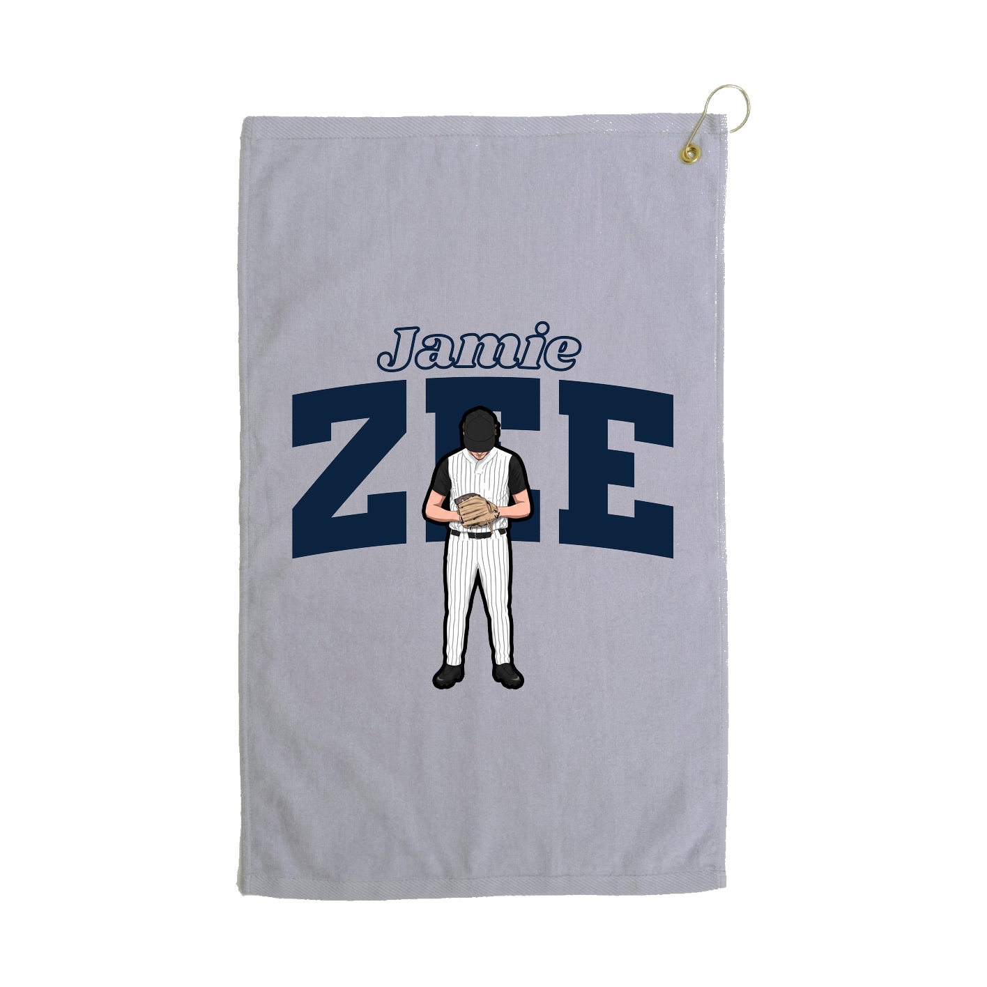 Golf Towel — Name Arch in Grey