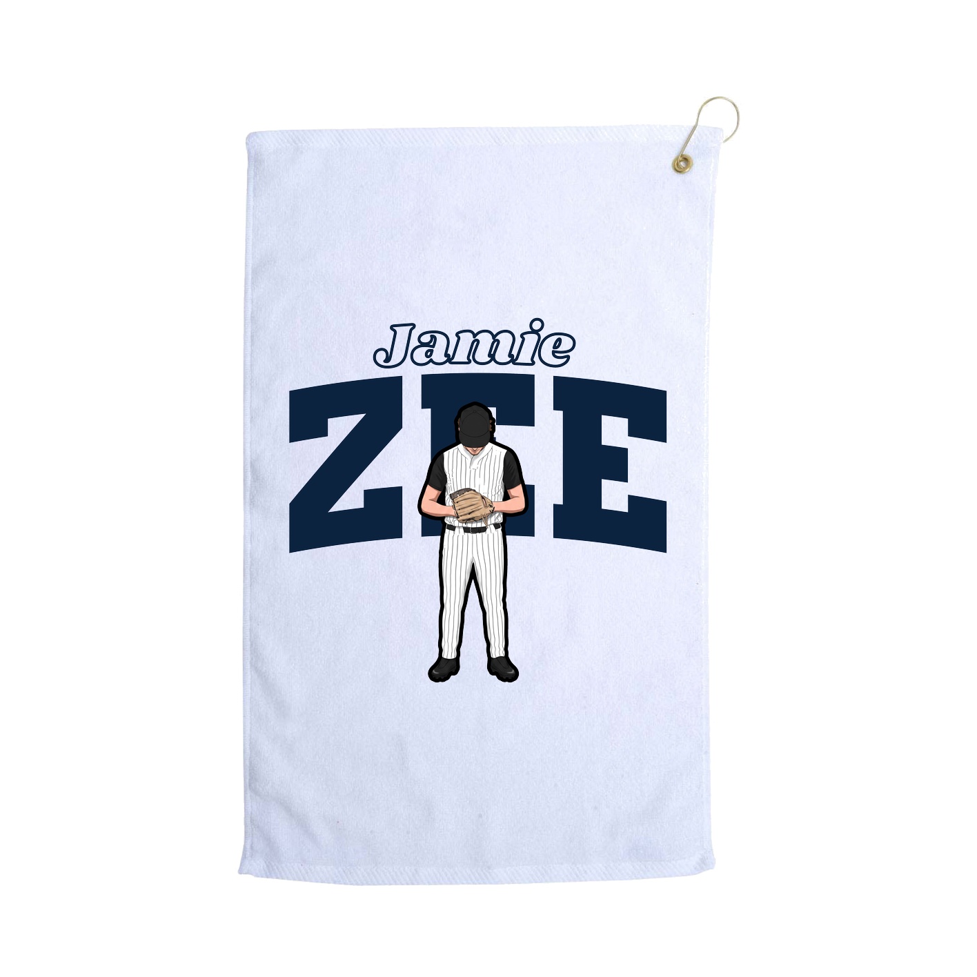 Golf Towel — Name Arch in White