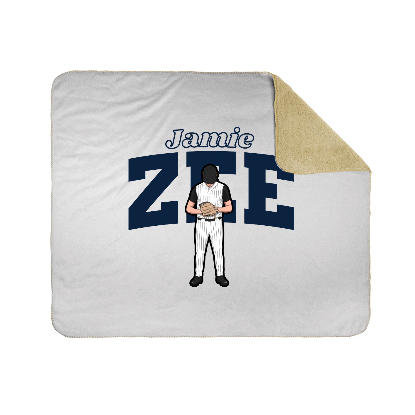 Throw Blanket — Name Arch in White